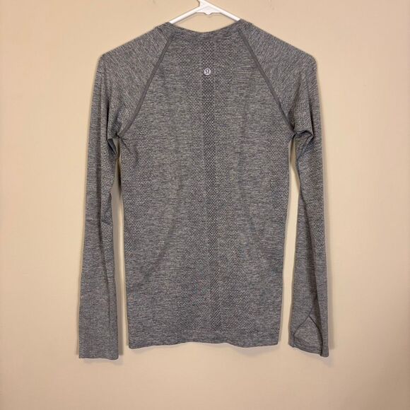 Lululemon Heathered Grey Swiftly Tech Long Sleeve Workout Top 4 - Picture 2 of 5